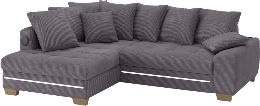 Mr. Couch Hoekbank Nikita II L-vorm RGB-LED Bluetooth-geluidssysteem optioneel met bed bedlade - Foto 4