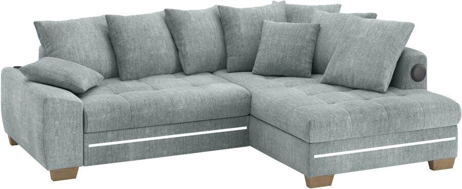 Mr. Couch Hoekbank Nikita II L-vorm RGB-LED Bluetooth-geluidssysteem optioneel met bed bedlade - Foto 4