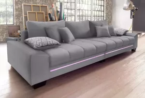 Mr. Couch Megabank naar keuze met koudschuim (140 kg belasting zitting) met rgb-ledverlichting en bluetooth-geluidssysteem