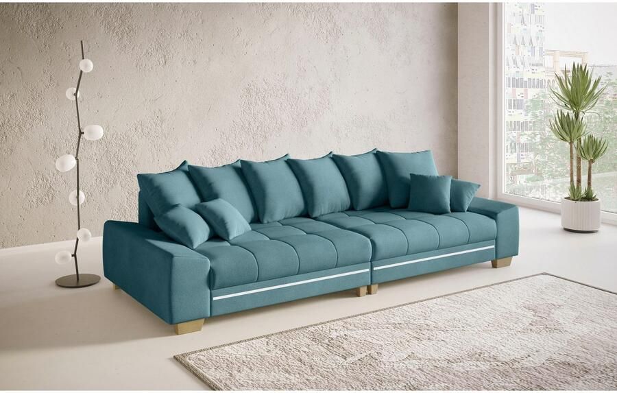 Mr. Couch Megabank Nikita II met rgb-led-verlichting koudschuim bekleding tot 140 kg belastbaar