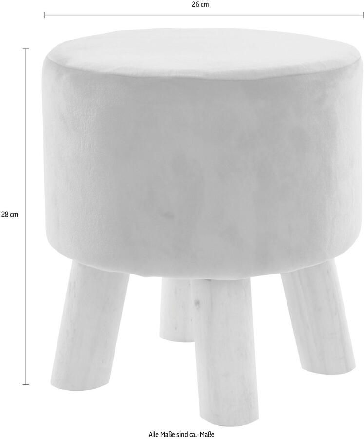 My Flair Hocker met 4 poten in naturel roze