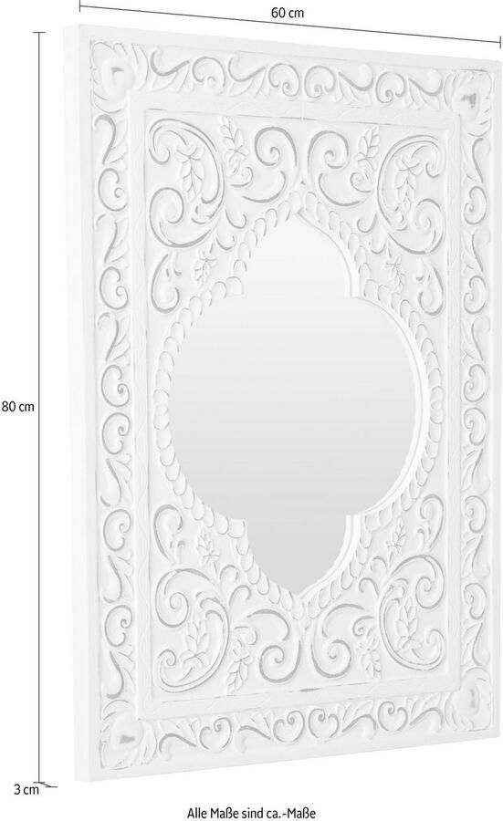 My Flair Sierspiegel Felicitas Wandspiegel wit landhuis rechthoekig oriënt-look (1 stuk) - Foto 3
