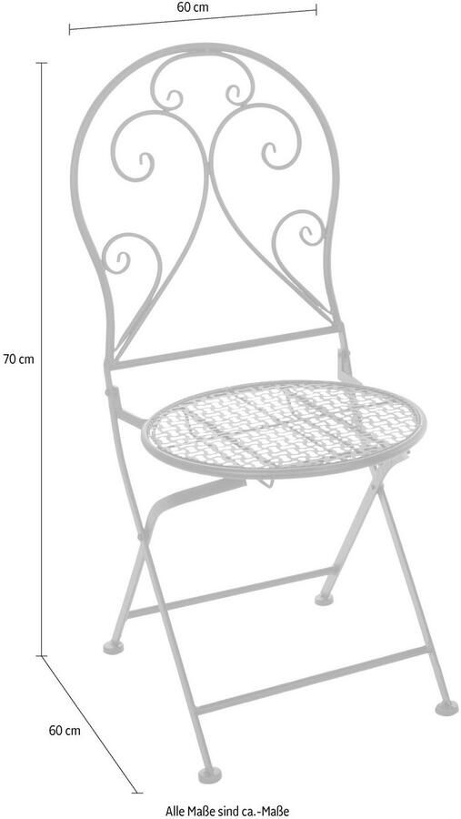 My Flair Stoel gemaakt van metaal (set 3 stuks) - Foto 6