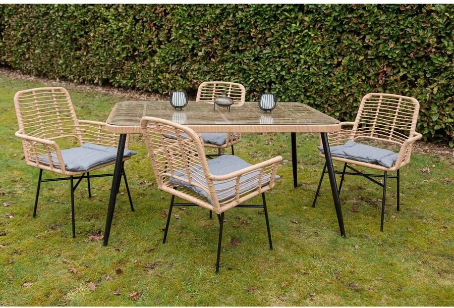 My Flair Tuin-eethoek 1 tafel 4 stoelen (5-delig) - Foto 5