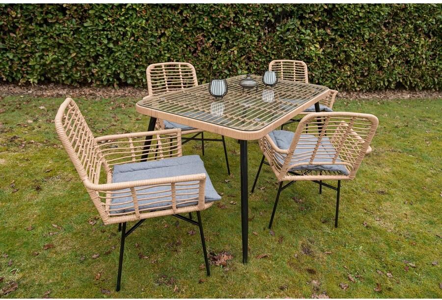 My Flair Tuin-eethoek 1 tafel 4 stoelen (5-delig) - Foto 6