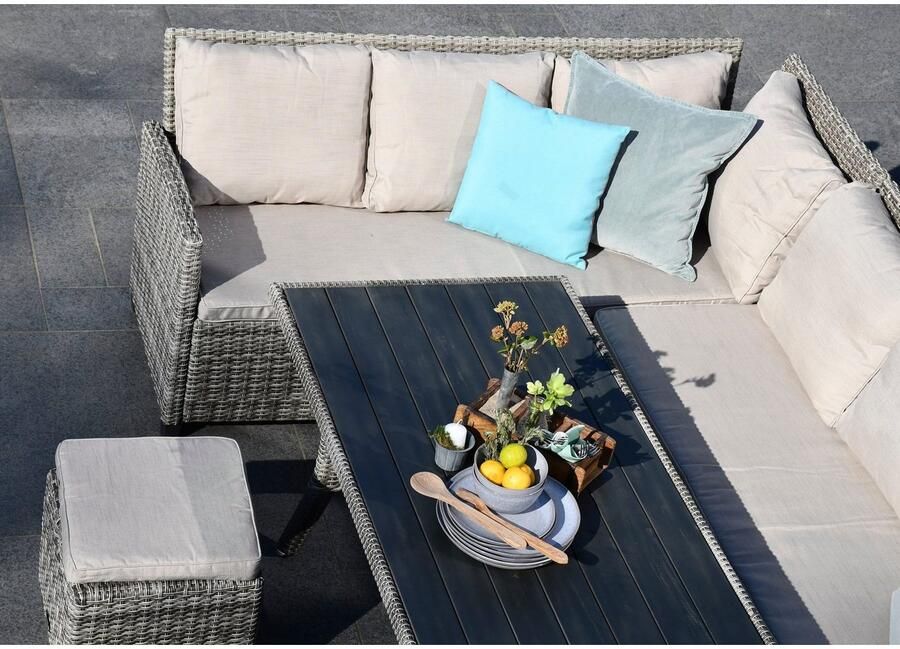 My Flair Tuinset 1 bank 1 fauteuil 2 poefs 1 tafel (5-delig) - Foto 2