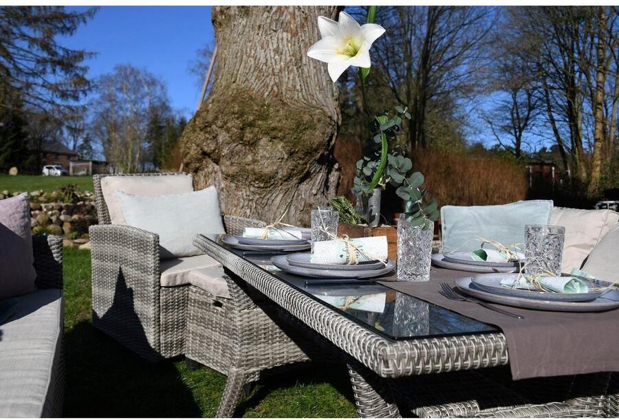 My Flair Tuinset 1 bank 1 fauteuil 2 poefs 1 tafel (5-delig) - Foto 3