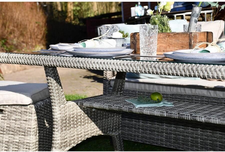 My Flair Tuinset 1 bank 1 fauteuil 2 poefs 1 tafel (5-delig) - Foto 5