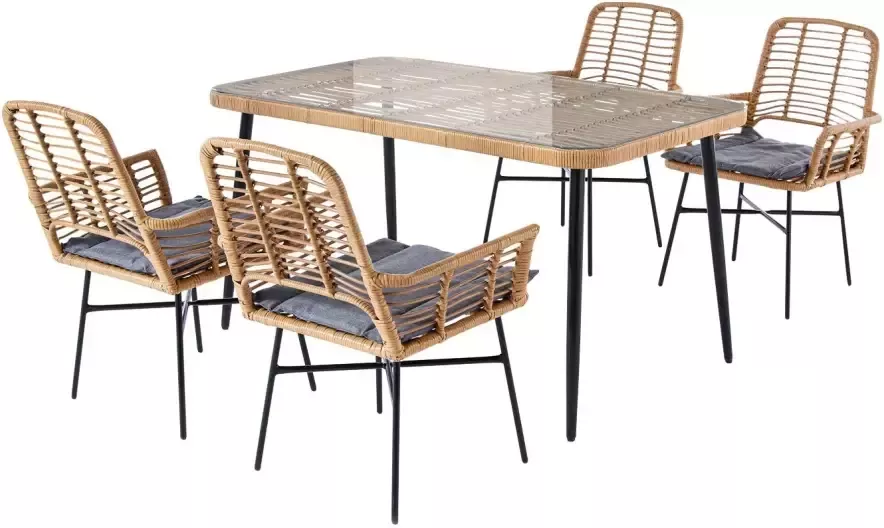 My Flair Tuin-eethoek 1 tafel 4 stoelen (5-delig) - Foto 7