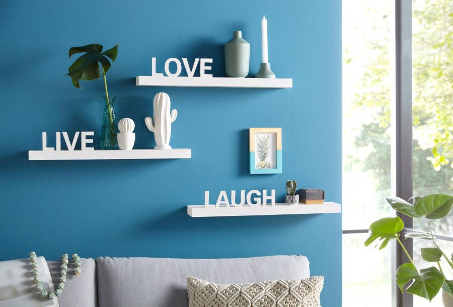 My home Decoratief wandrek Live Love Laugh Decoratief rek wanddecoratie met een opschrift (set 3-delig) - Foto 7