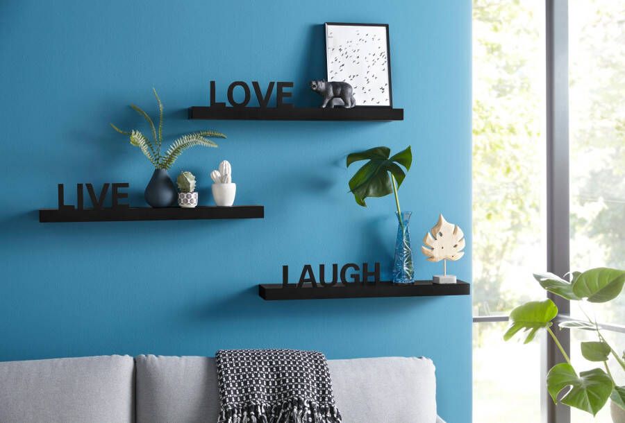 My home Decoratief wandrek Live Love Laugh Decoratief rek wanddecoratie met een opschrift (set 3-delig) - Foto 7
