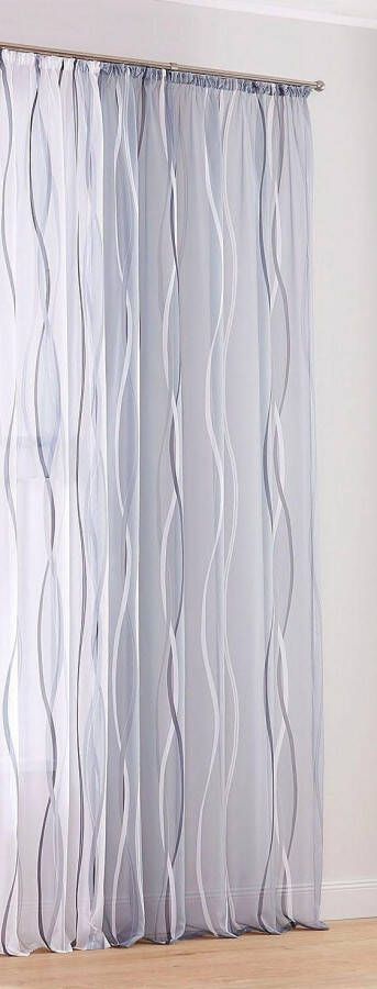 My home Gordijn Dimona set van 2 transparant voile polyester (2 stuks 2 stuks)