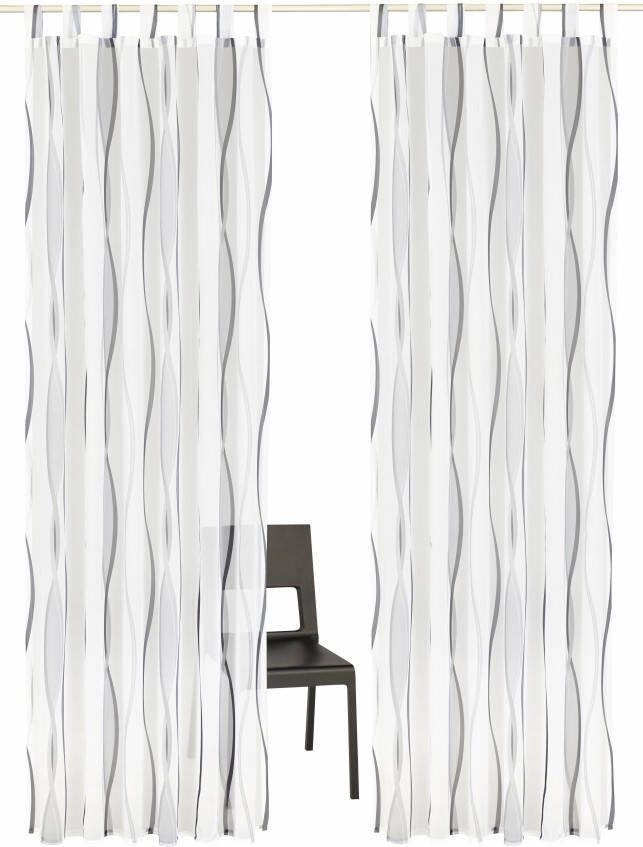 My home Gordijn DIMONA set van 2 voile polyester golven (2 stuks) - Foto 1