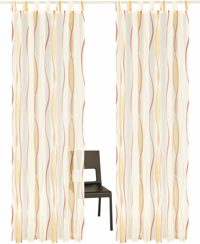 My home Gordijn Dimona set van 2 voile polyester golven (2 stuks)