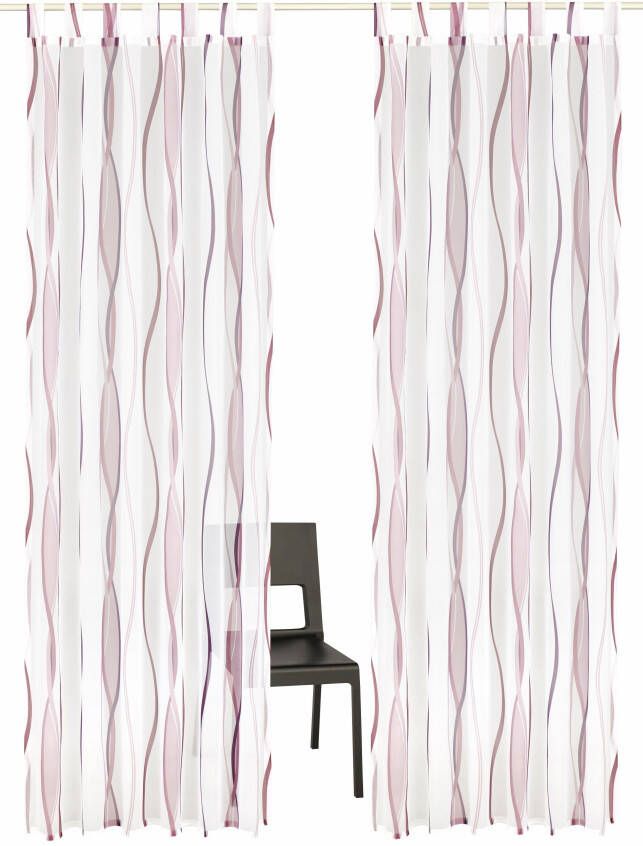 My home Gordijn Dimona set van 2 voile polyester golven (2 stuks) - Foto 1