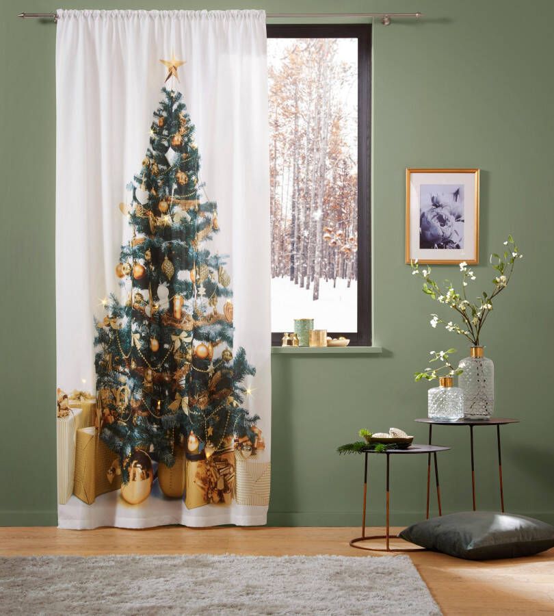 My home Gordijn Led-dennenboom Xmas Tree W LED Ondoorzichtig dennenboom kerstachtig hxb: 230x140 15 ledlampjes (1 stuk) - Foto 6