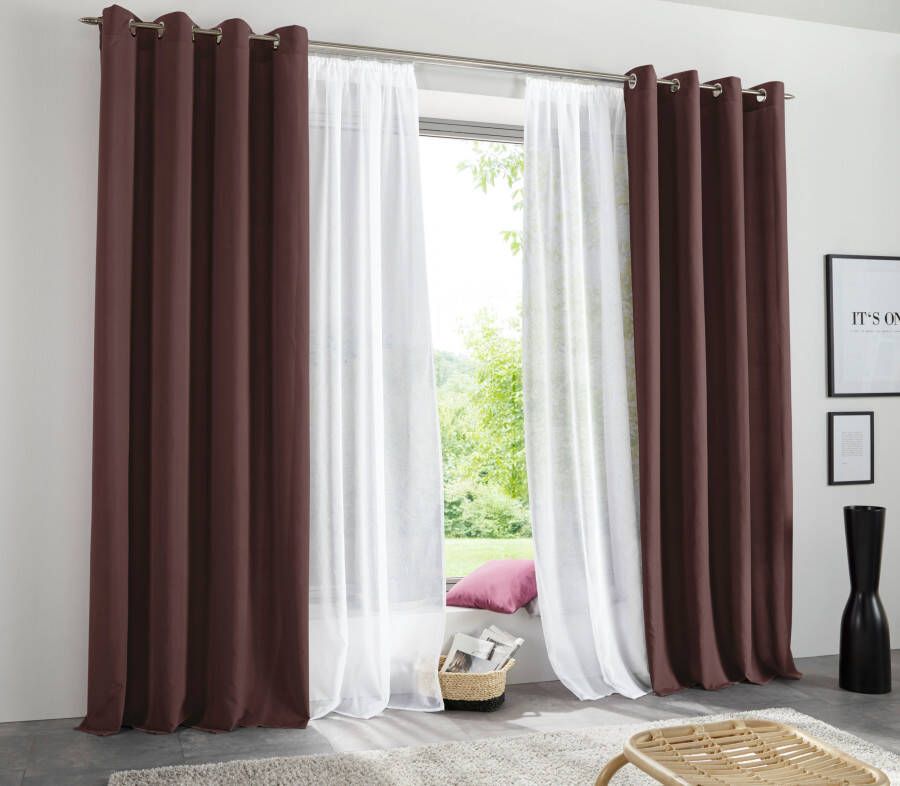 My home Gordijn Raja 2-pack bestseller effen modern onderhoudsvriendelijke microvezel (2 stuks) - Foto 7