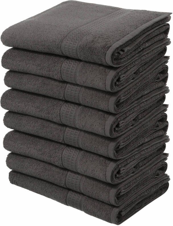 My home Handdoeken Juna als set en serie verkrijgbaar 8 handdoeken 50x100 cm 8-delig handdoekset 100% katoen met bies uni-kleuren zacht (8 stuks) - Foto 3