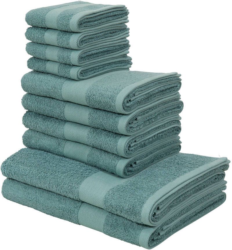 My home Handdoekenset Melli Handdoekenset in stijlvolle kleuren 100% katoenen handdoeken (set 10-delig)