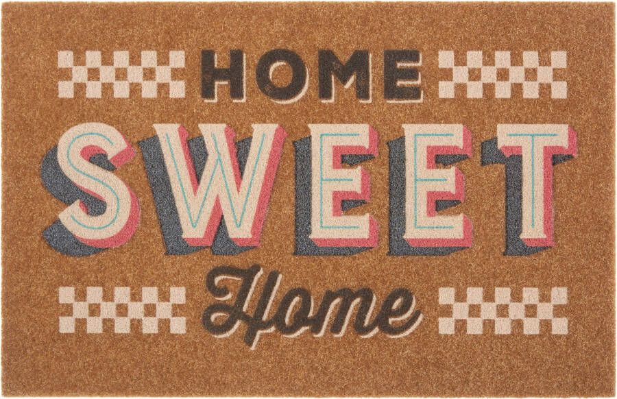 My home Mat Home sweet Home multicolour met tekst met tekst kokos-look robuust gemakkelijk in onderhoud antislip - Foto 2