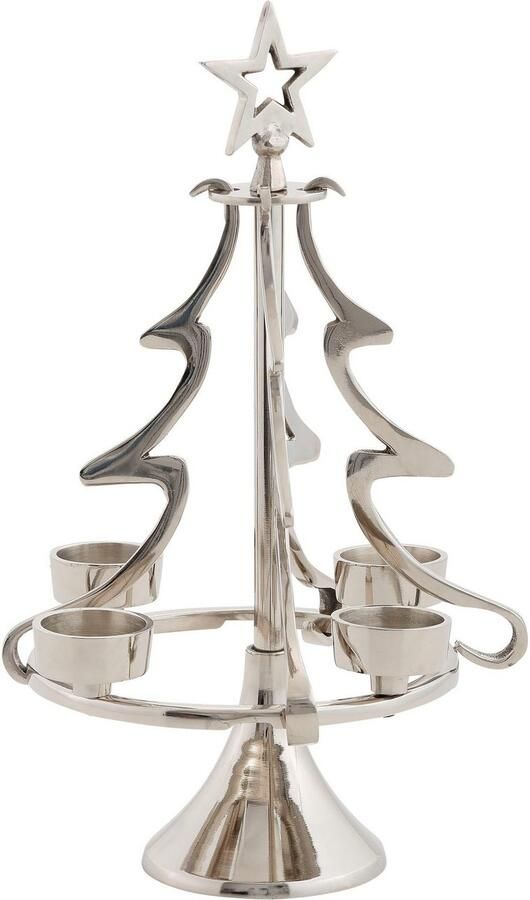 My home Adventsverlichting Jason kerstversiering Kaarshouder in bijzonder design dennenboom van aluminium (1 stuk) - Foto 3