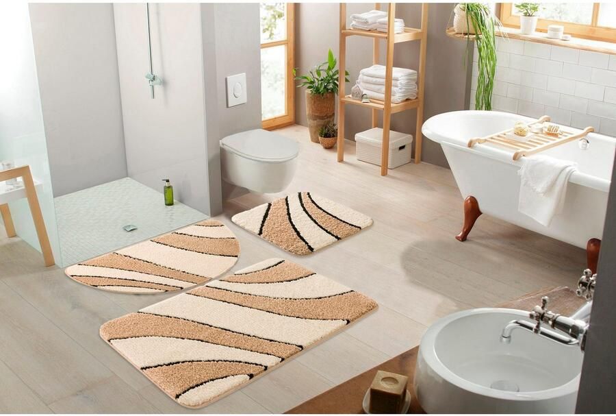 My home Badmat Anna badmat badkamer tapijt Badkleed hoog-laag effect modern zacht golven (1 stuk) - Foto 9