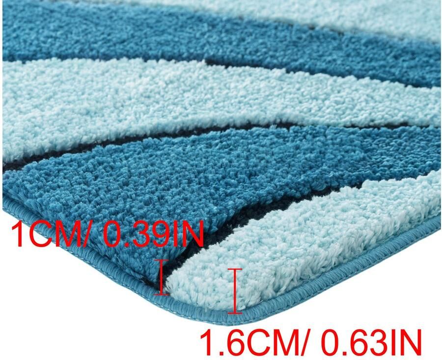 My home Badmat Anna badmat badkamer tapijt Badkleed hoog-laag effect modern zacht golven (1 stuk) - Foto 5