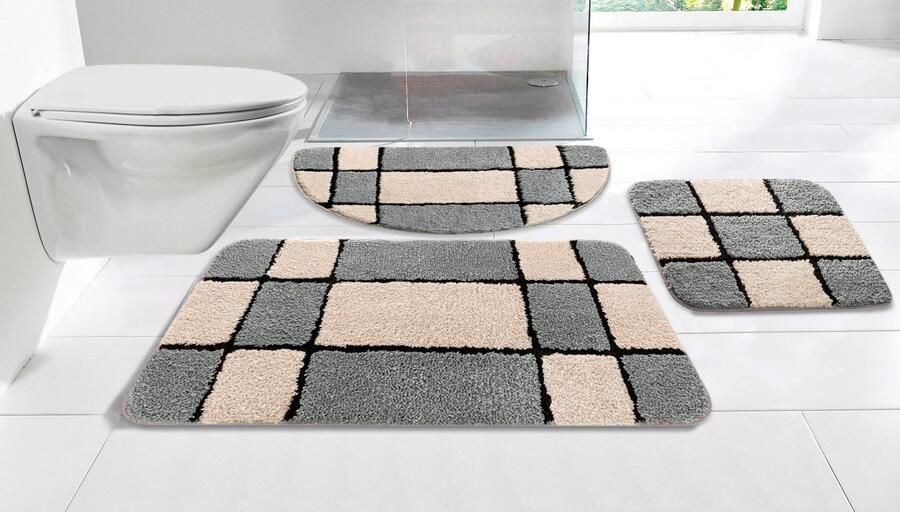 My home Badmat Melli Badkleed met patroon geruite badmat (1 stuk) - Foto 16