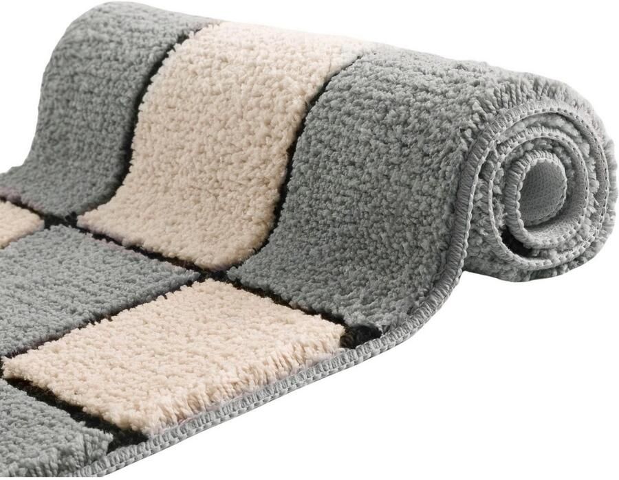 My home Badmat Melli Badkleed met patroon geruite badmat (1 stuk) - Foto 10