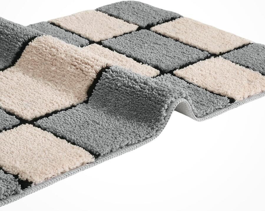 My home Badmat Melli Badkleed met patroon geruite badmat (1 stuk) - Foto 7