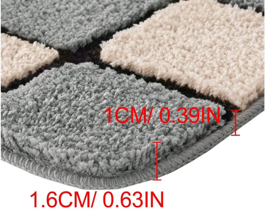 My home Badmat Melli Badkleed met patroon geruite badmat (1 stuk) - Foto 8