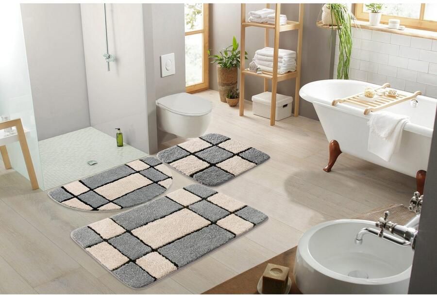 My home Badmat Melli Badkleed met patroon geruite badmat (1 stuk) - Foto 10