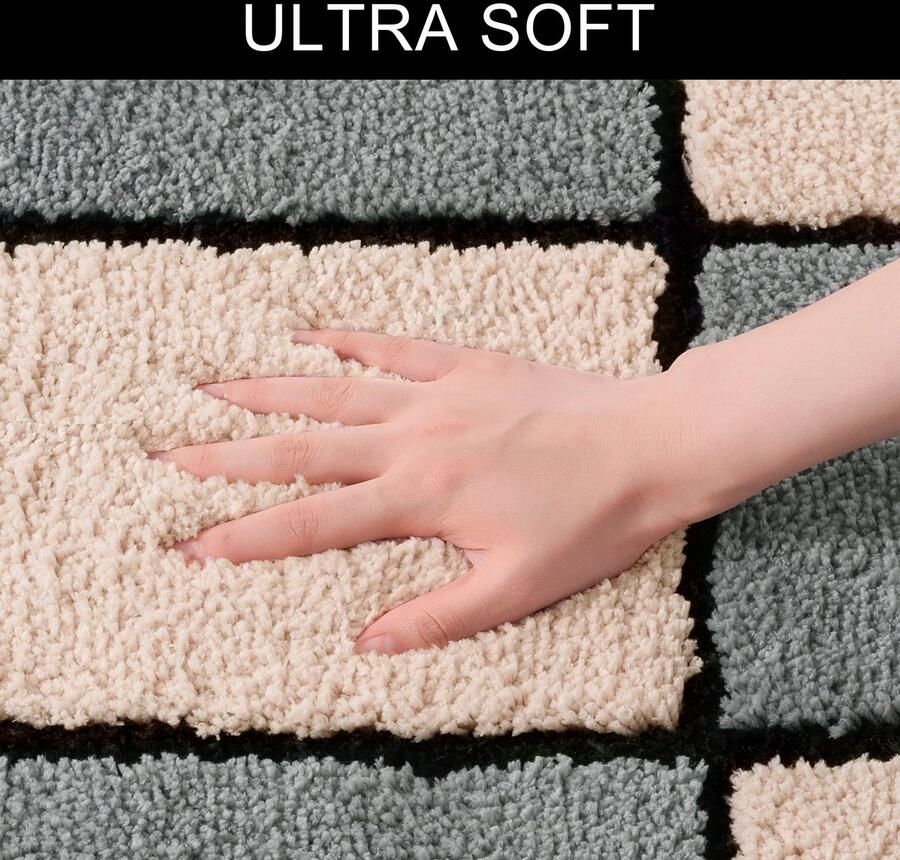 My home Badmat Melli Badkleed met patroon geruite badmat (1 stuk) - Foto 5