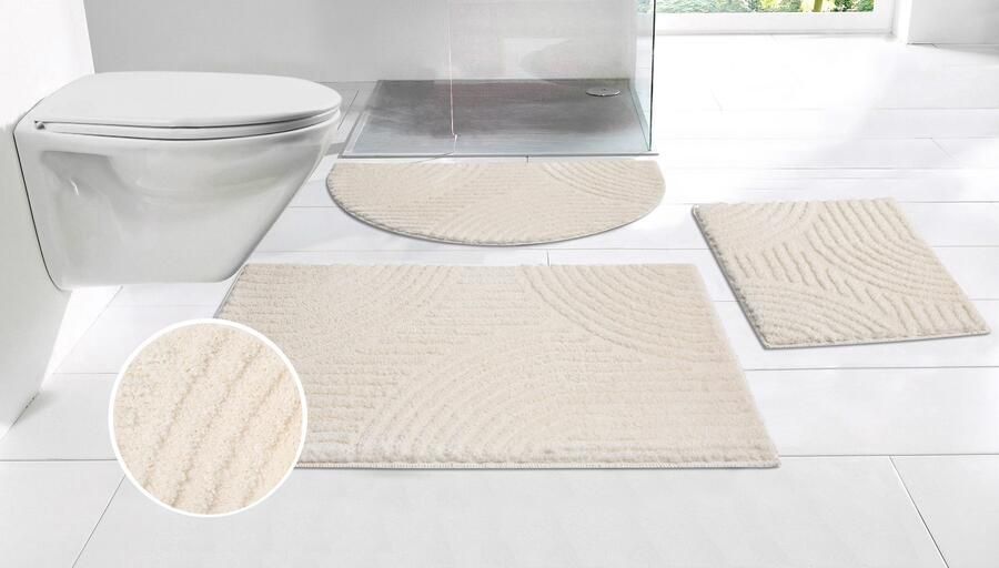 My home Badmat Ognon Scandi Boho modern patroon Badkleed uni-kleuren hoog-laag effect (1 stuk) - Foto 11