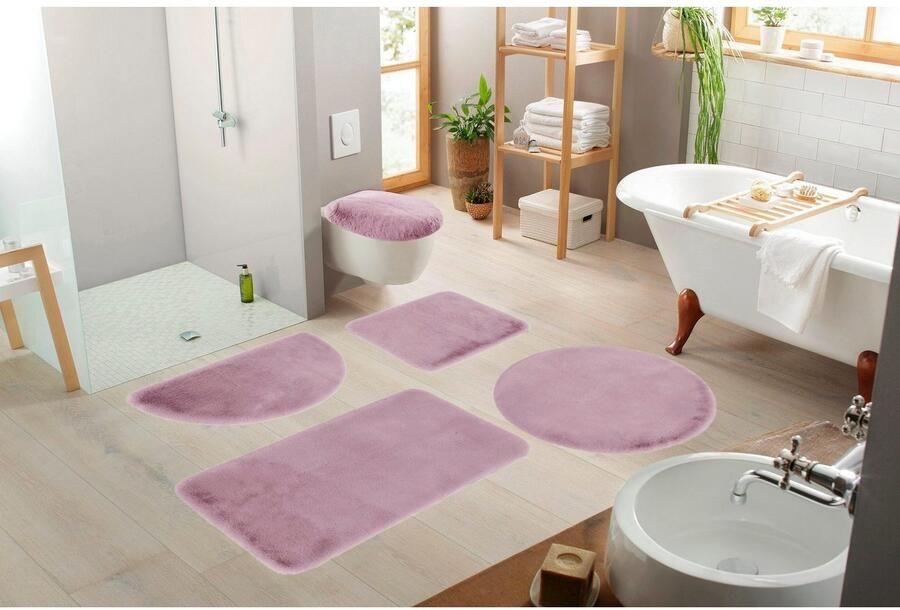 My home Badmat Rabbit badmatten badmat badkamer tapijt Konijnenbont-gevoel badmat rechthoekig rond & als 3-delige set - Foto 9