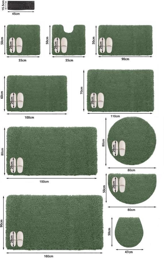 My home Badmat Sanremo Badmat Badkamer Tapijt zeer zacht - Foto 12