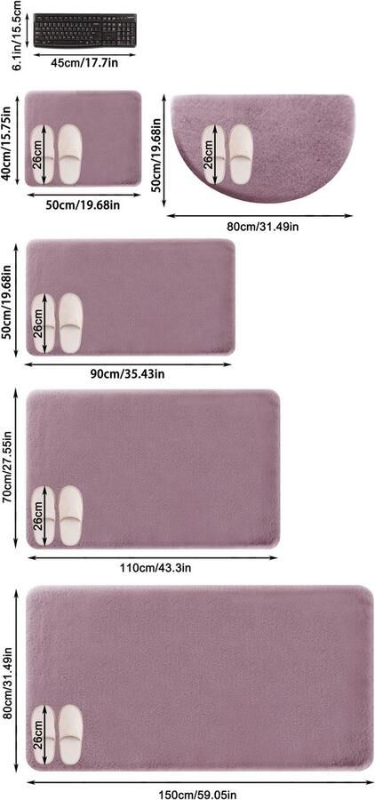 My home Badmat Valeria konijnenbont-haptiek (1 stuk) - Foto 15