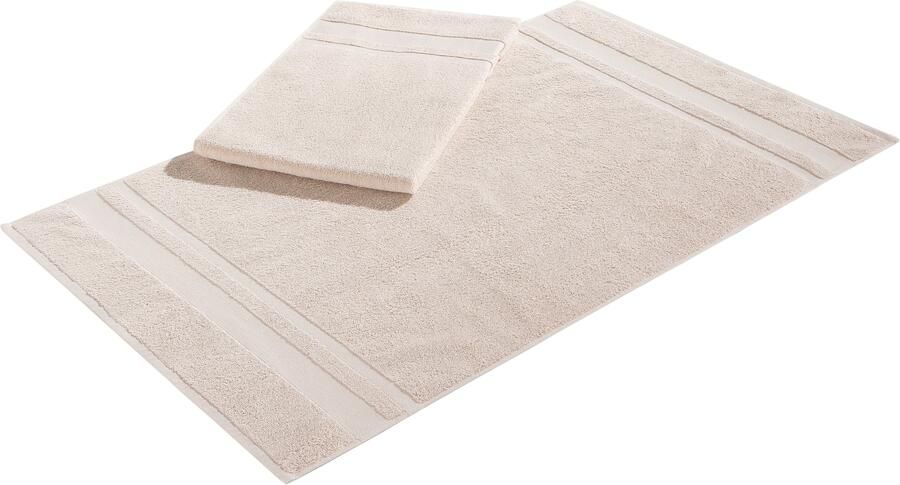My home Badmat Vanessa 2-delig Hotelmatten-Set 2-delige set uni badmatten set randdessin 100% katoen (2 stuks) - Foto 5