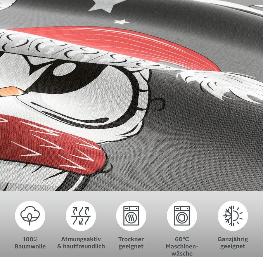 My home Beddengoed Janina in mt. 135x200 of 155x220 cm 100% katoen veel winterdesigns: patchwork sneeuwpop uil beer - Foto 2