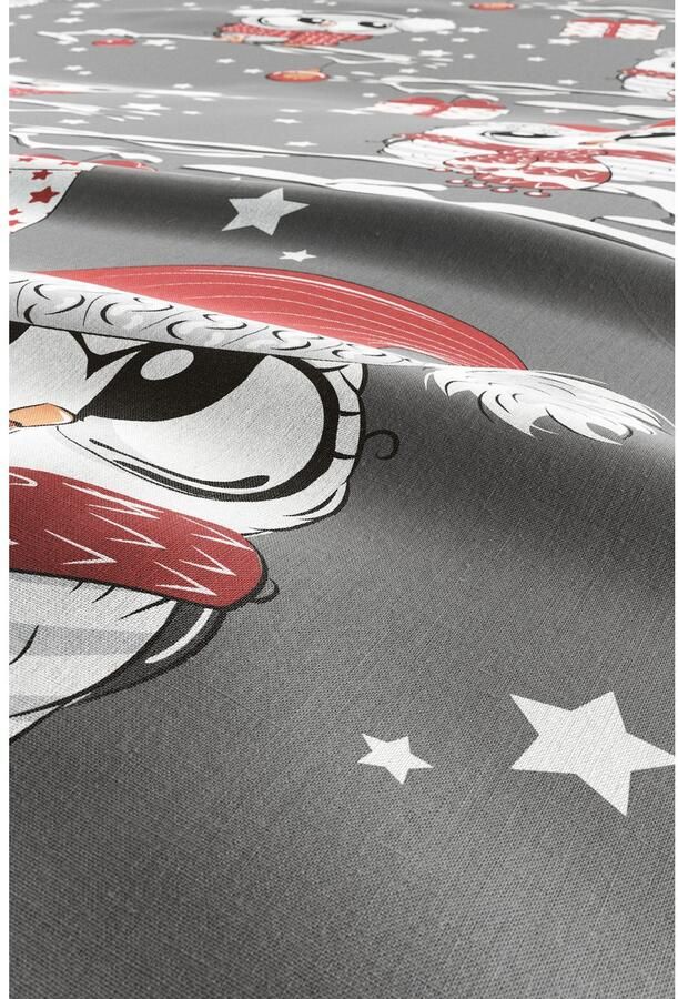 My home Beddengoed Janina in mt. 135x200 of 155x220 cm 100% katoen veel winterdesigns: patchwork sneeuwpop uil beer - Foto 5