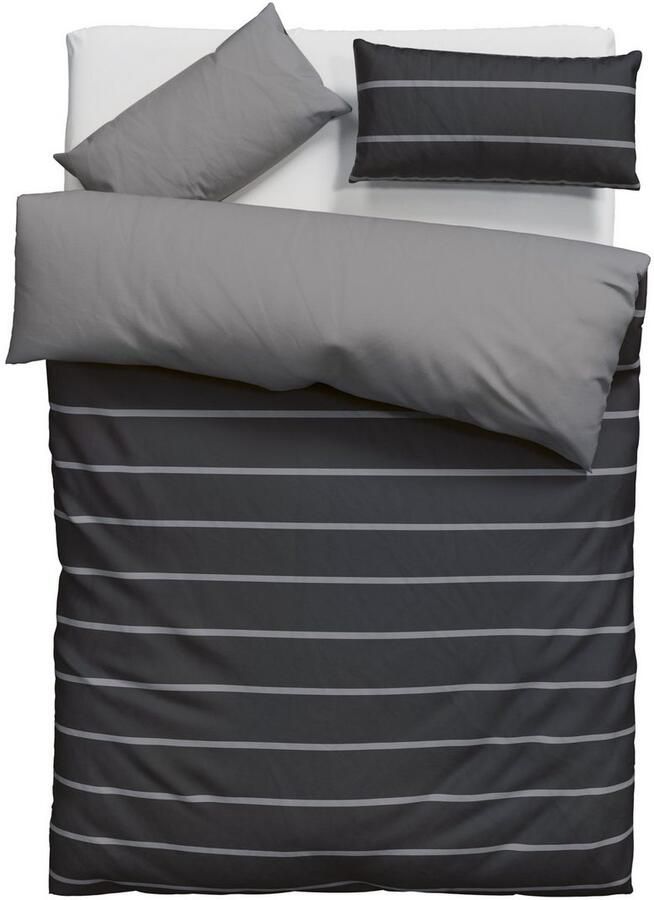 My home Beddengoed Katja Dekbedovertrek van katoen dekbedovertrek met streepdesign reversible-look (2-delig) - Foto 4