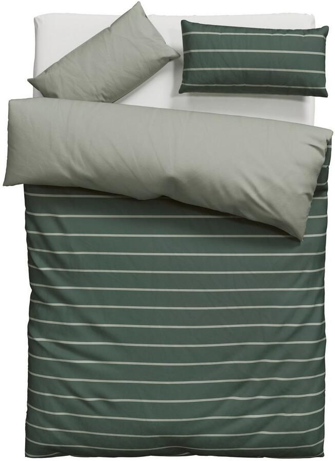 My home Beddengoed Katja Dekbedovertrek van katoen dekbedovertrek met streepdesign reversible-look (2-delig) - Foto 4