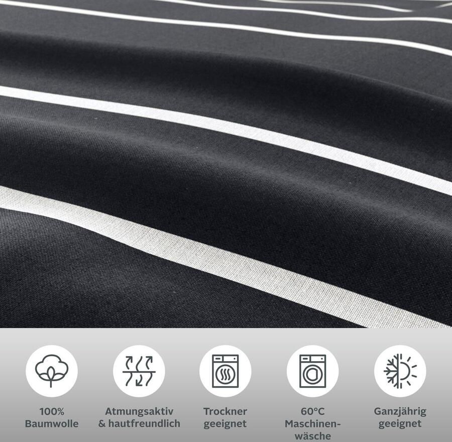 My home Beddengoed Katja Dekbedovertrek van katoen dekbedovertrek met streepdesign reversible-look (2-delig) - Foto 2