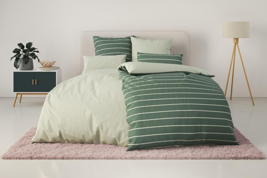 My home Beddengoed Katja Dekbedovertrek van katoen dekbedovertrek met streepdesign reversible-look (2-delig) - Foto 8