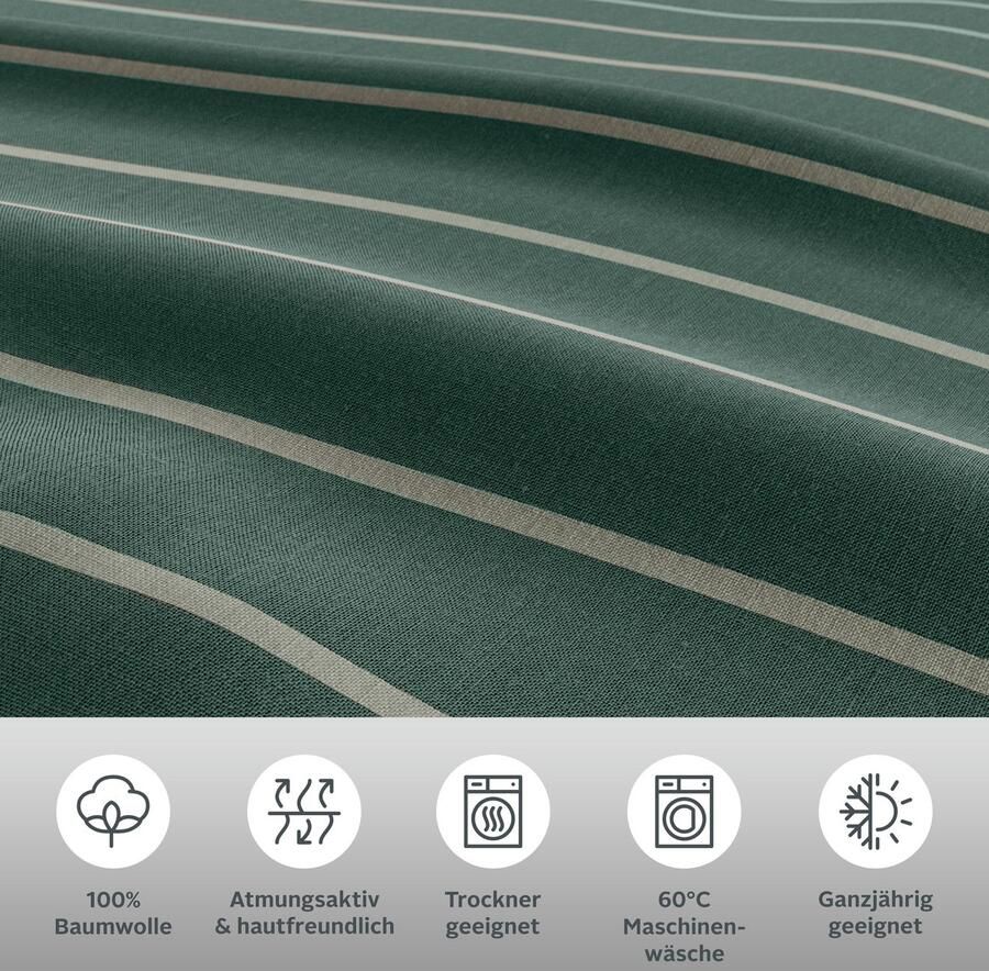 My home Beddengoed Katja Dekbedovertrek van katoen dekbedovertrek met streepdesign reversible-look (2-delig) - Foto 2