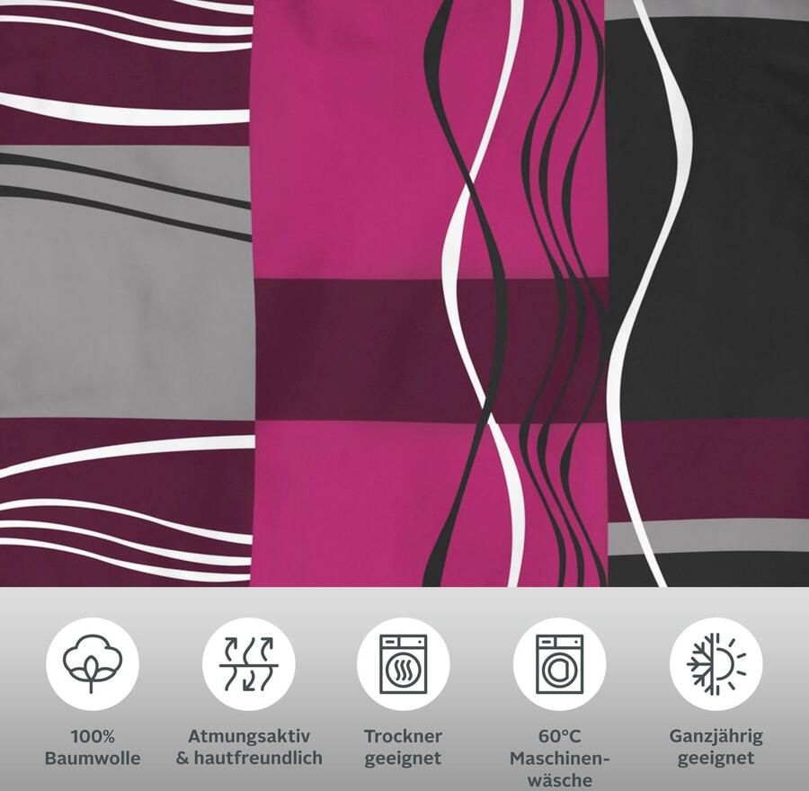 My home Beddengoed Kelian in verschillende kwaliteiten gedessineerde dekbedovertrek - Foto 2