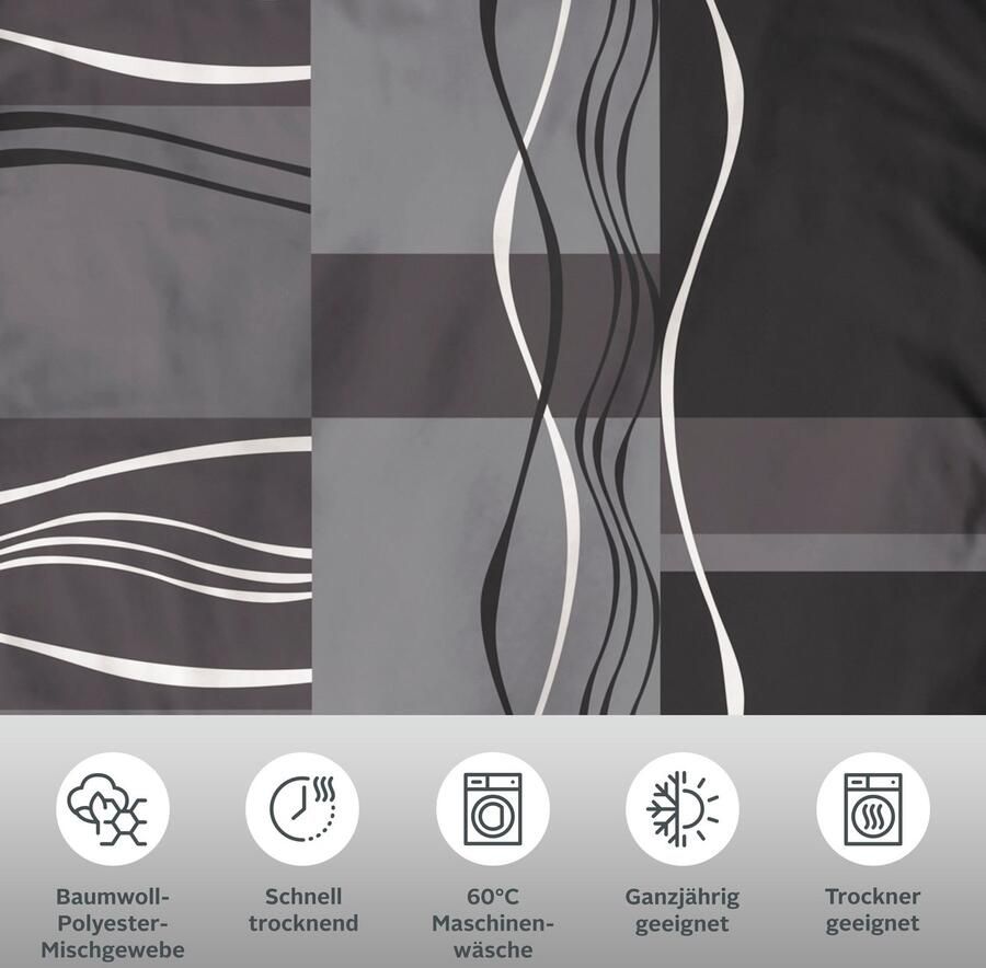 My home Beddengoed Kelian in verschillende kwaliteiten gedessineerde dekbedovertrek - Foto 2