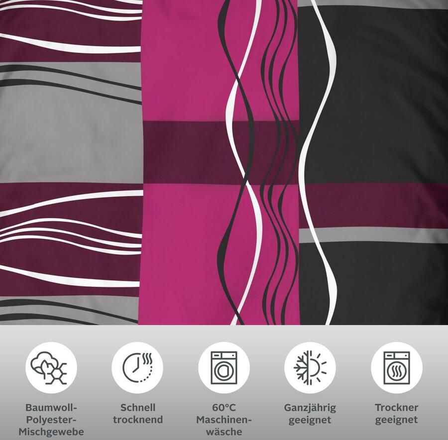 My home Beddengoed Kelian in verschillende kwaliteiten gedessineerde dekbedovertrek - Foto 2