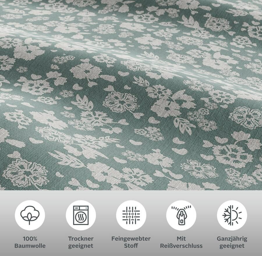 My home Beddengoed Mariby met fijn bloemetjesontwerp scandinavisch romantisch beddengoed (2-delig) - Foto 2