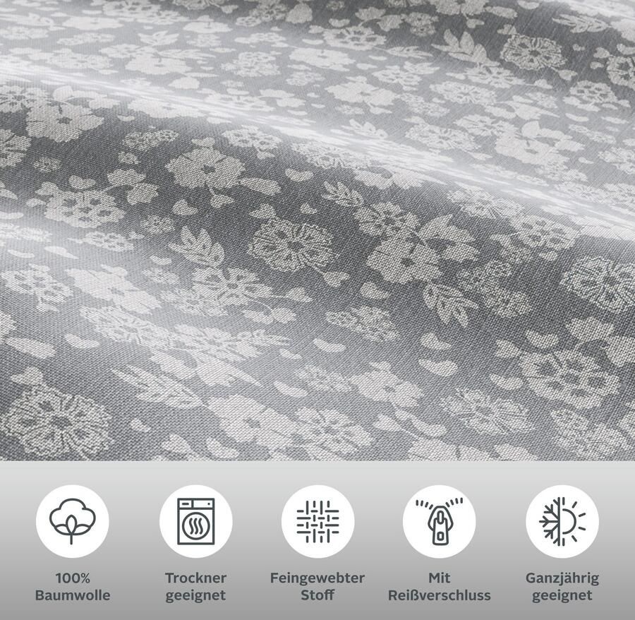 My home Beddengoed Mariby met fijn bloemetjesontwerp scandinavisch romantisch beddengoed (2-delig) - Foto 2